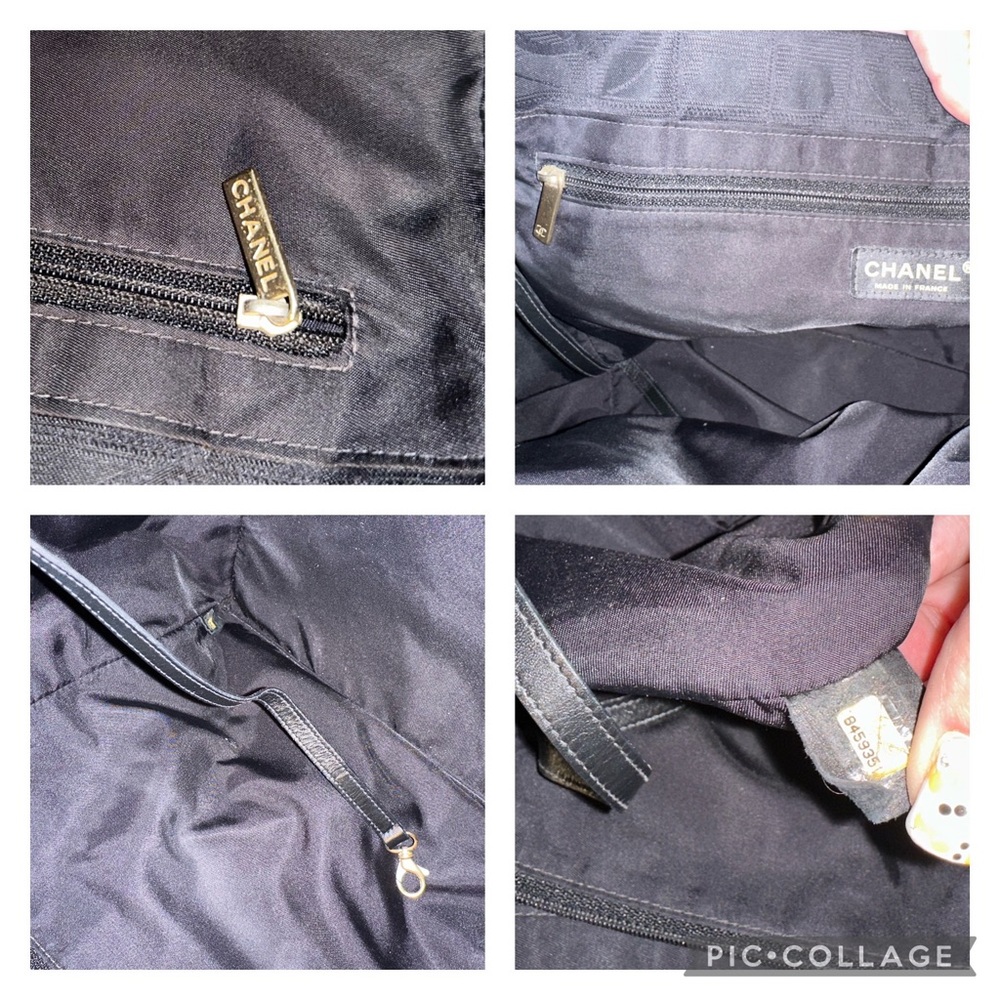 Chanel Travel Line Black Logo embossed Tote Bag. Twilly/Scarf. Charm. Dust Bag - Picture 12 of 12